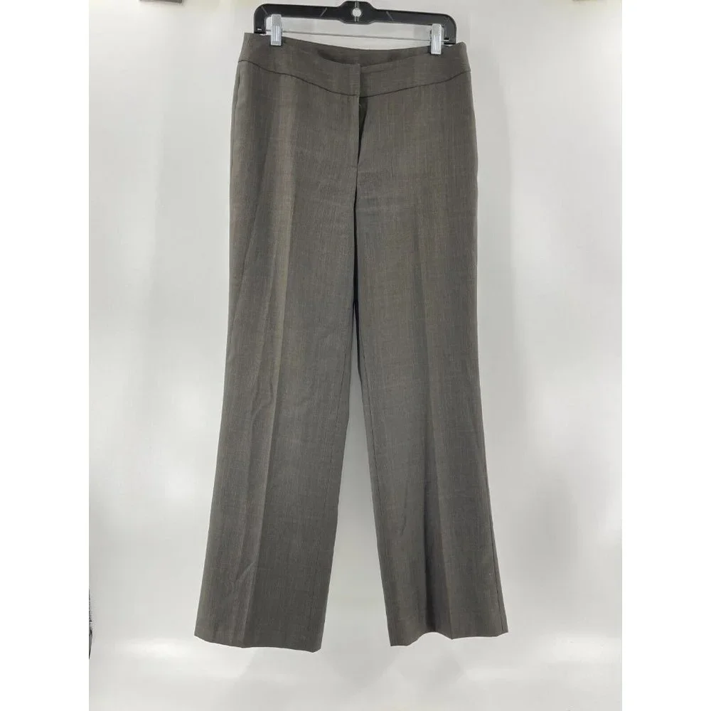 Nine West Women's Gray Flat Front Flare Leg Suit Dress Pants Size 6
